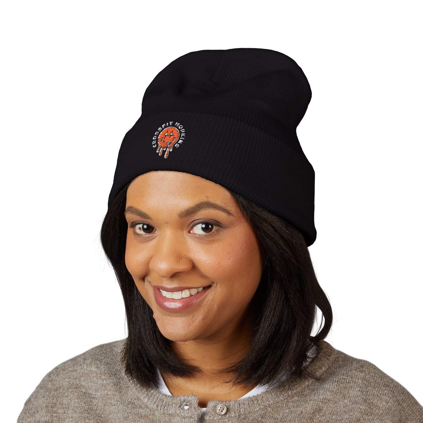 CFHK Smiley Face Embroidered Beanie