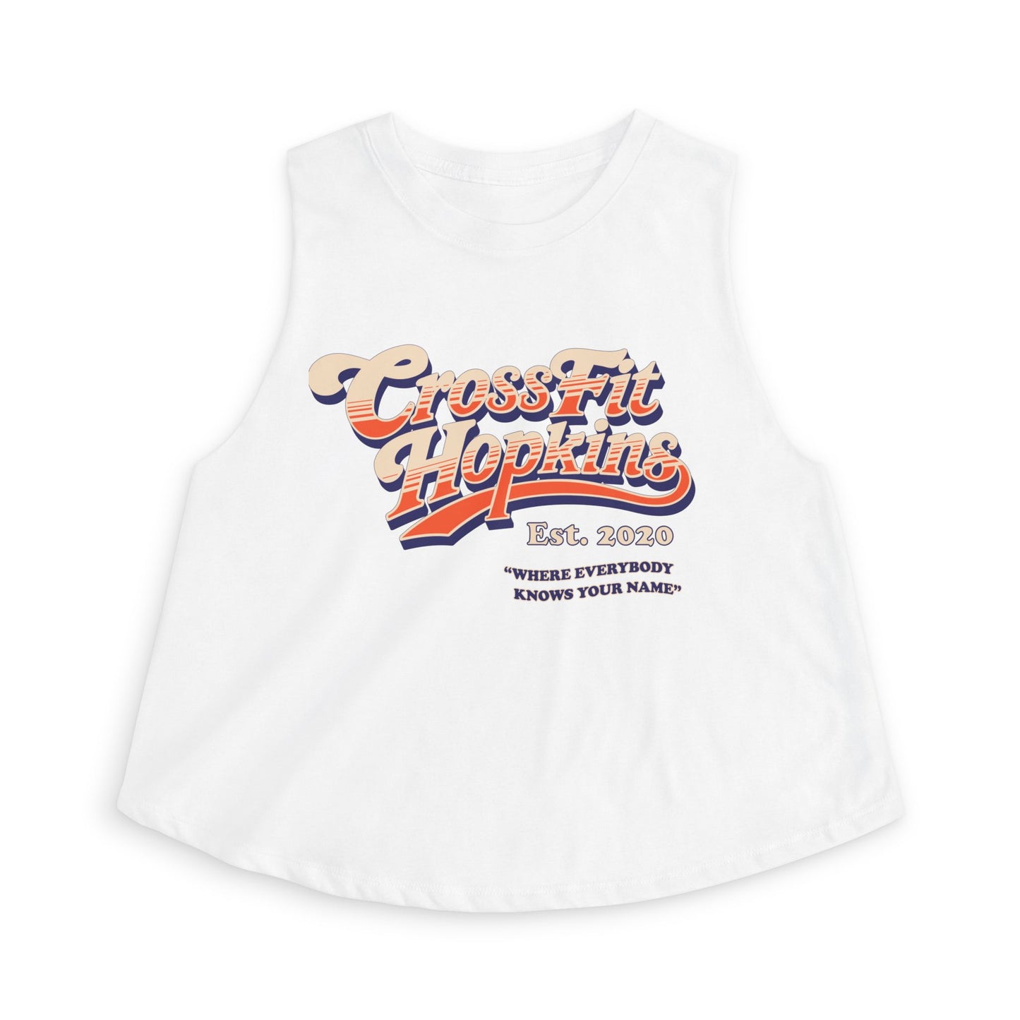CrossFit Hopkins Women's Crop Top — Referral Tank, "Where Everybody Knows Your Name"